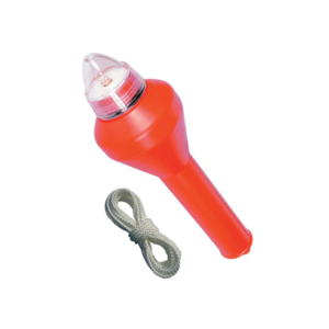 "Lifebuoy light with automatic activation and bright continuous illumination for nighttime rescue, meeting maritime safety standards."